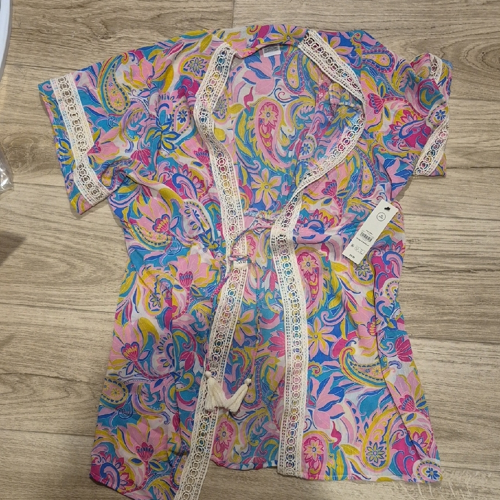 Colorful Paisley Swimsuit Coverup